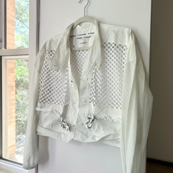 NWT Free People Movement Under The Sea Mesh Convertible Maxi Parka Jacket White - Picture 10 of 17